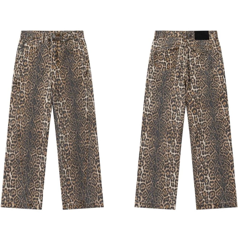 Leopard pants oversized fit